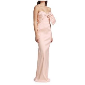 Badgley Mischka Mikado Strapless Bow Gown